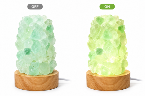 Natural Crystal Stone Lamp - Handmade LED Crystal Light