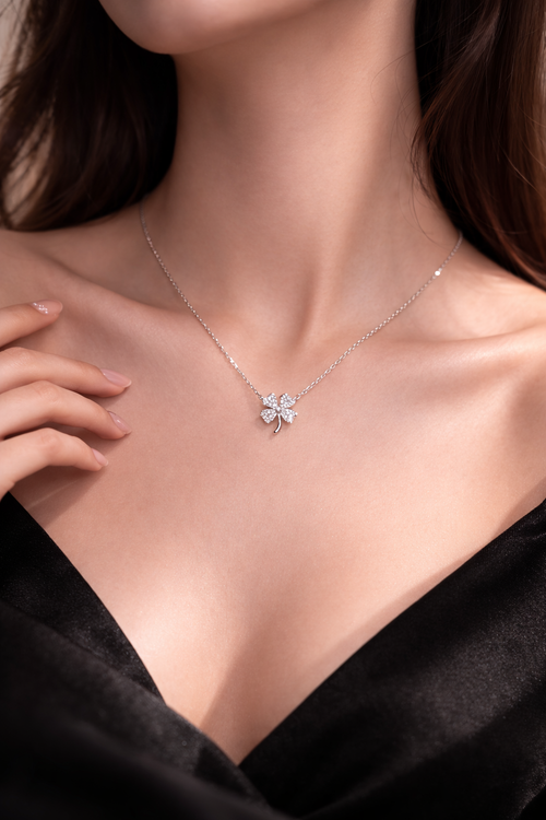 Lucky Clover Crystal Necklace