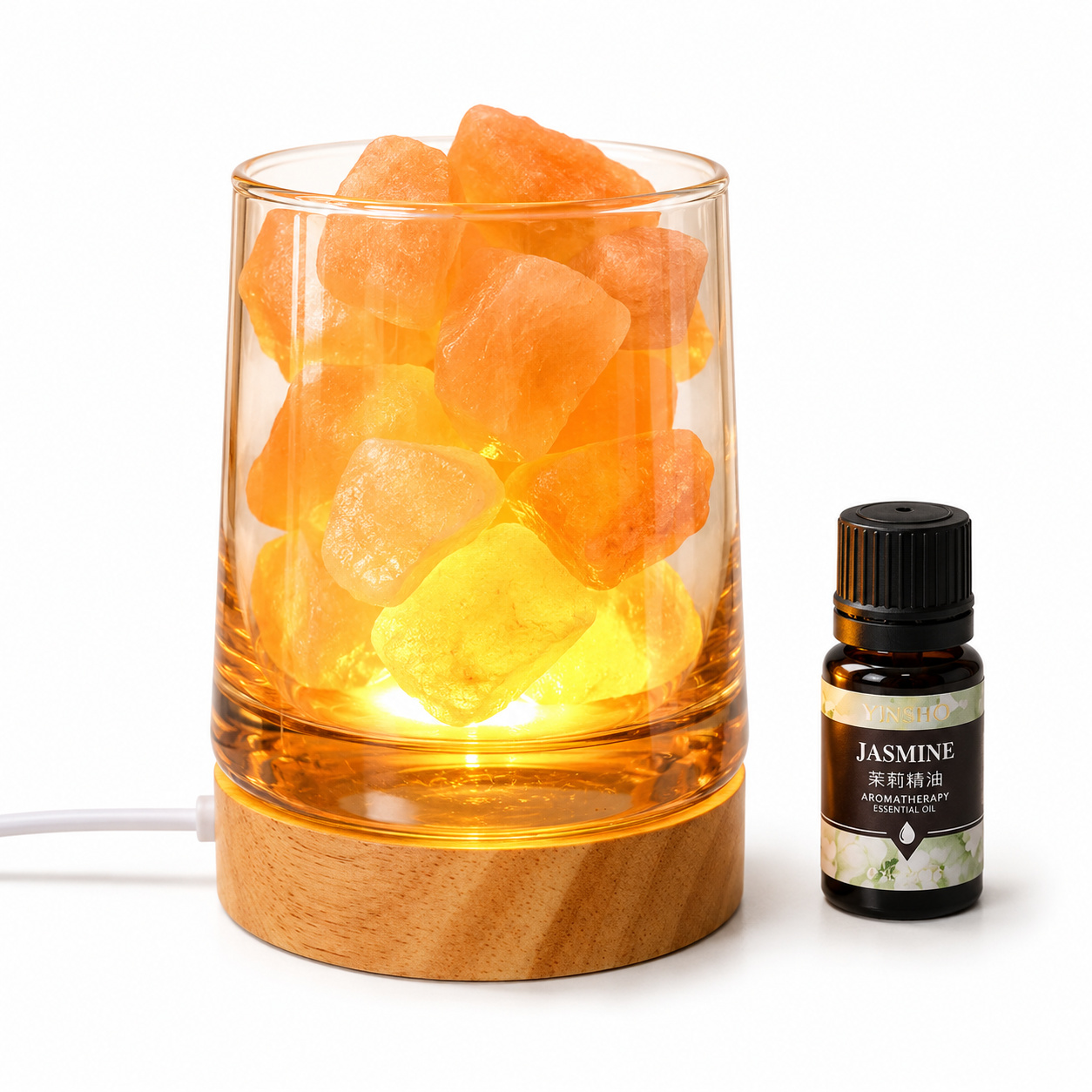 Natural Himalayan Salt Crystal Armoatherapy Lamp Gift Set
