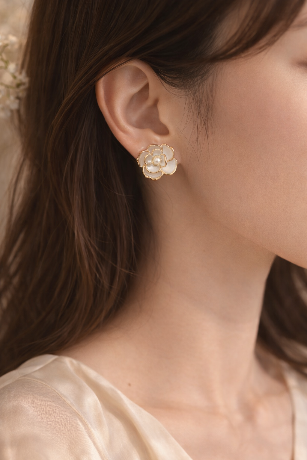 Pearl Blossom Stud Earrings